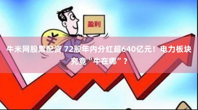 牛米网股票配资 72股年内分红超640亿元！电力板块究竟“牛在哪”？