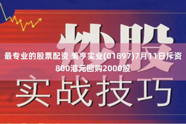 最专业的股票配资 美亨实业(01897)7月11日斥资800港元回购2000股