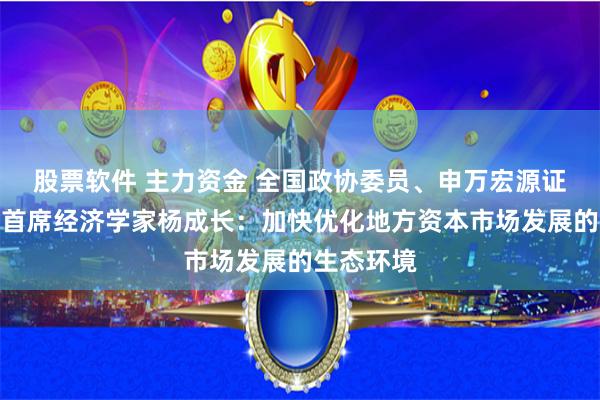 股票软件 主力资金 全国政协委员、申万宏源证券研究所首席经济学家杨成长：加快优化地方资本市场发展的生态环境